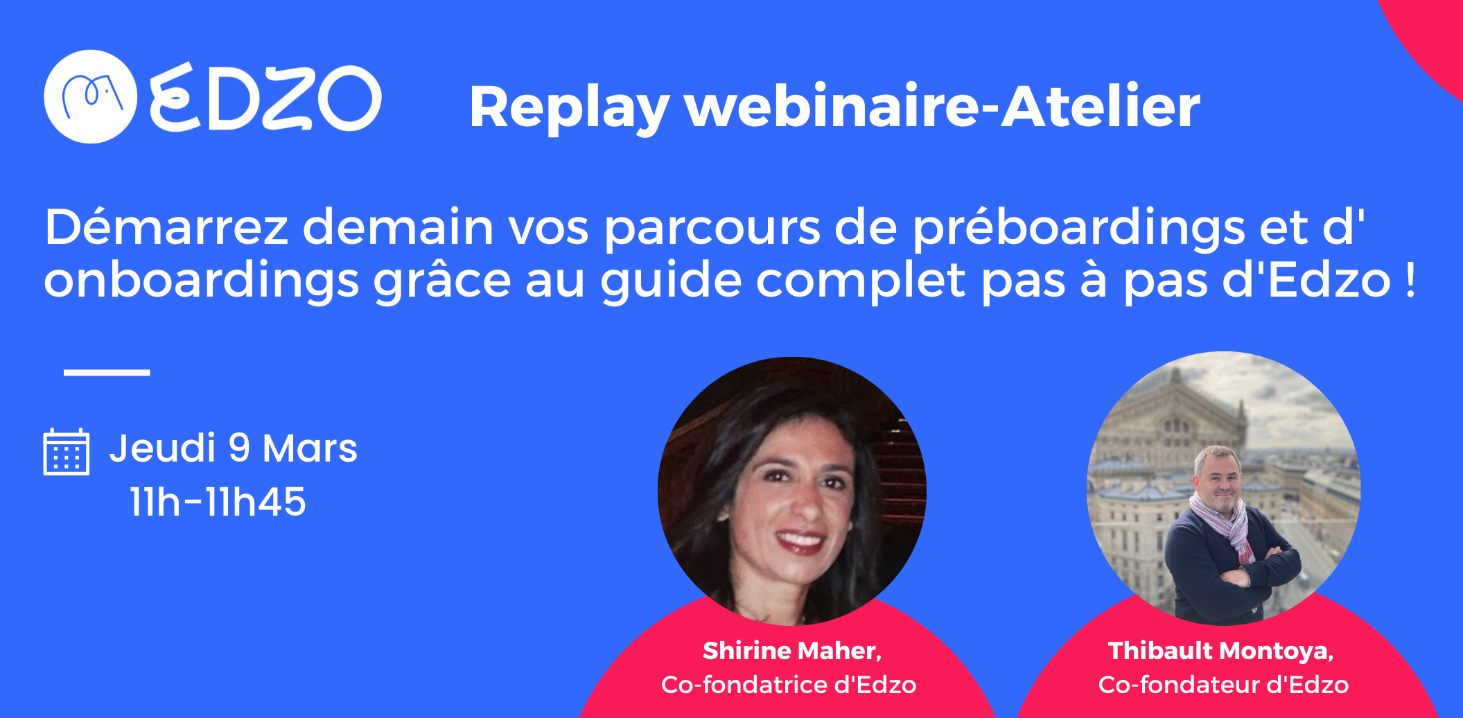 bannieres replay webinaire RH Demarrez demain vos parcours de preboarding et de onboarding grace au guide complet pas a-pas d'Edzo